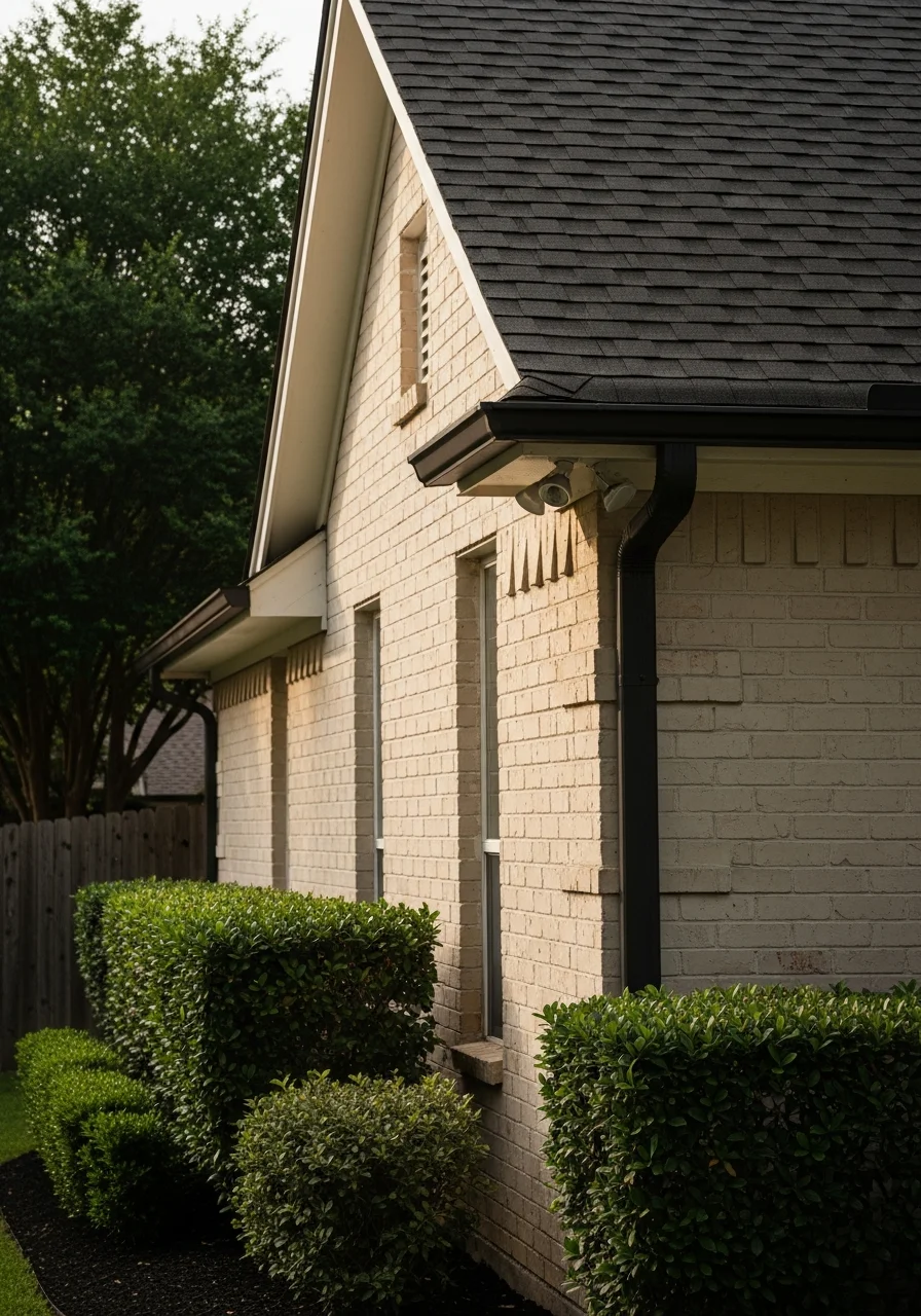 Close-up of Cypress home exterior showing typical Northwest Houston residential architecture.