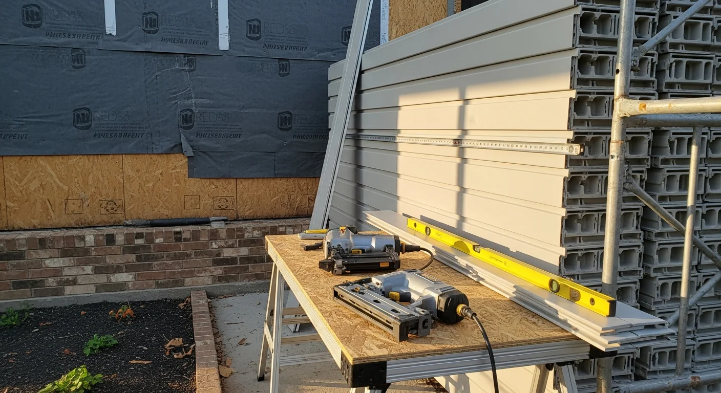 A Richmond, Virginia home with freshly installed exterior siding, showing clean panel lines and new trim around windows and corners. The replacement siding covers a two-story residential facade typical of Central Virginia neighborhoods.